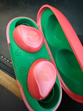 Jolly Rancher Gummies Wireless Earbuds Red Green Candy Case Bluetooth Headphones